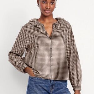 Old Navy Brown gingham top